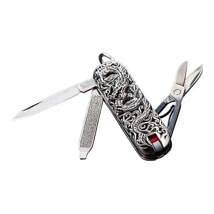 Bikerringshop Sterling Silver Dragon Swiss Army Knife Pendant 3 Bikerringshop Sterling Silver Dragon Swiss Army Knife Pendant