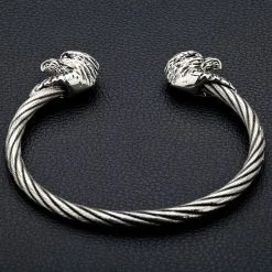 Bikerringshop Sterling Silver Woven Eagle Cuff Biker Bracelet -Outlet Rings Store eagle cuff 2