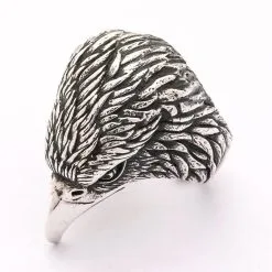Bikerringshop Sterling Silver Harley Eagle Head Biker Ring -Outlet Rings Store eagle head biker ring 4