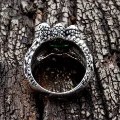 Bikerringshop Emerald Sterling Silver Claw Mens Gothic Ring 14 Bikerringshop Emerald Sterling Silver Claw Mens Gothic Ring -Outlet Rings Store emerald claw mens gothic ring 4