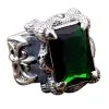 Bikerringshop Sterling Silver Emerald Dragon Claw Mens Ring -Outlet Rings Store emerald dragon claw ring