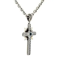 Bikerringshop Sterling Silver Evil Eye Cross Pendant Necklace -Outlet Rings Store evil eye cross necklace 2