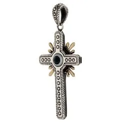 Bikerringshop Sterling Silver Evil Eye Cross Pendant Necklace -Outlet Rings Store evil eye cross pendant 2