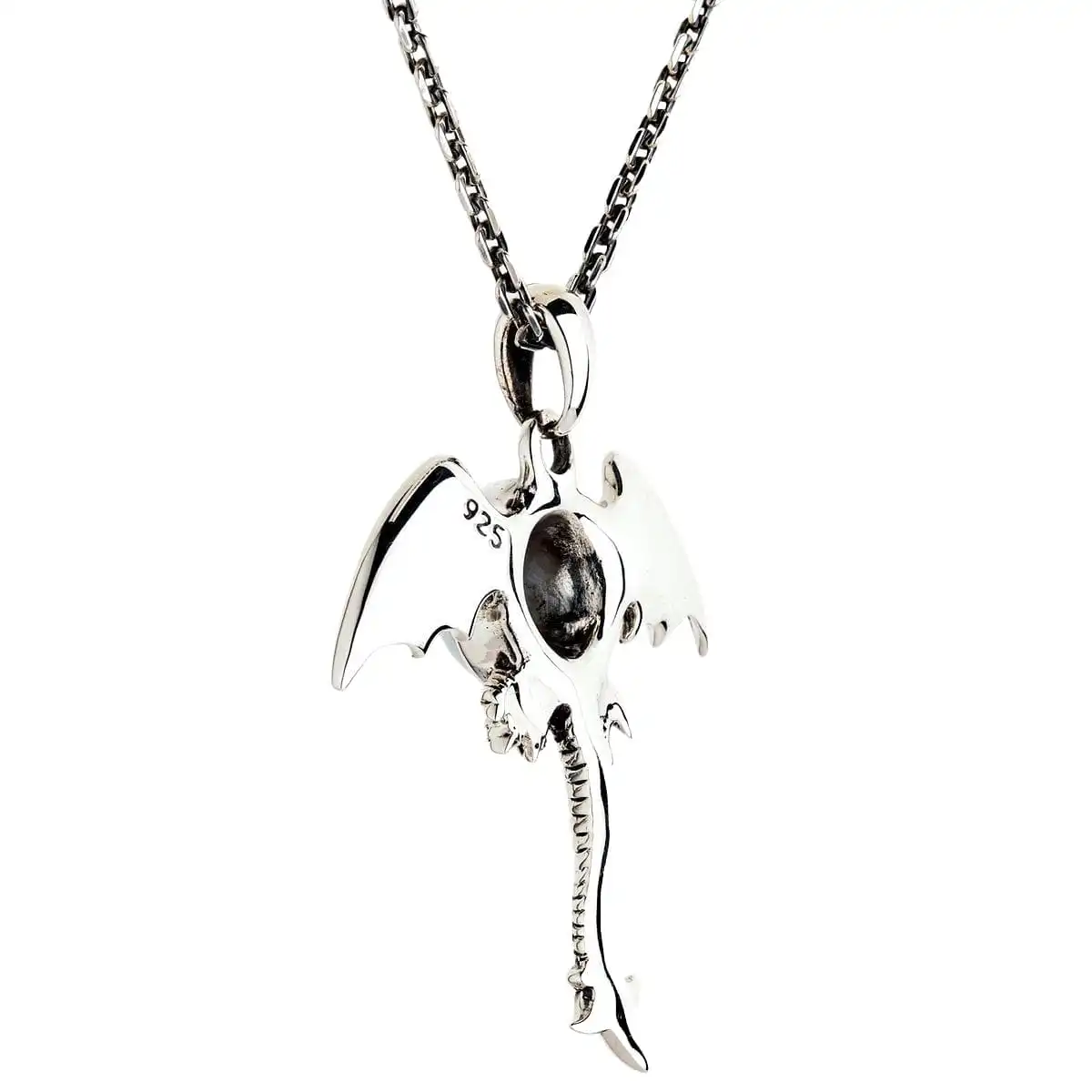 Bikerringshop Sterling Silver Red Evil Eye Gothic Wings Pendant 7 Bikerringshop Sterling Silver Red Evil Eye Gothic Wings Pendant - Image 5