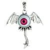 Bikerringshop Sterling Silver Red Evil Eye Gothic Wings Pendant -Outlet Rings Store evil eye gothic wings penda
