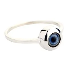 Bikerringshop Sterling Silver Evil Eye Ring