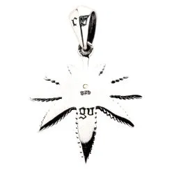 Bikerringshop Sterling Silver Eye Of Providence Marijuana Pendant Necklace -Outlet Rings Store eye Marijuana pendant 3