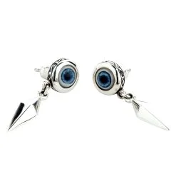 Bikerringshop Sterling Silver Evil Eye Fang Stud Earrings 12 Bikerringshop Sterling Silver Evil Eye Fang Stud Earrings -Outlet Rings Store fang evil eye stud 2