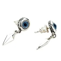 Bikerringshop Sterling Silver Evil Eye Fang Stud Earrings 13 Bikerringshop Sterling Silver Evil Eye Fang Stud Earrings -Outlet Rings Store fang evil eye stud 4