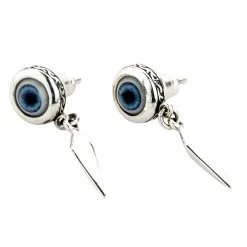 Bikerringshop Sterling Silver Evil Eye Fang Stud Earrings 11 Bikerringshop Sterling Silver Evil Eye Fang Stud Earrings -Outlet Rings Store fang evil eye stud 5