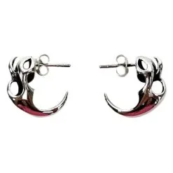 Bikerringshop Fang Claw Sterling Silver Mens Stud Earrings