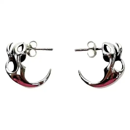 Bikerringshop Fang Claw Sterling Silver Mens Stud Earrings 3 Bikerringshop Fang Claw Sterling Silver Mens Stud Earrings