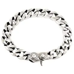 Bikerringshop Sterling Silver Figaro Chain Bracelet