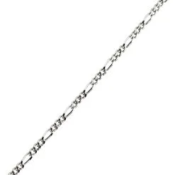 Bikerringshop 2mm Sterling Silver Figaro Link Chain Necklace