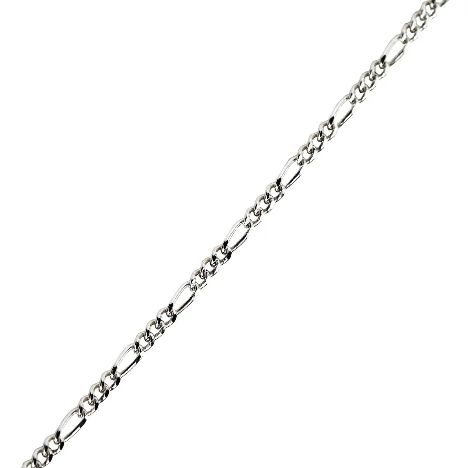 Bikerringshop 2mm Sterling Silver Figaro Link Chain Necklace 3 Bikerringshop 2mm Sterling Silver Figaro Link Chain Necklace