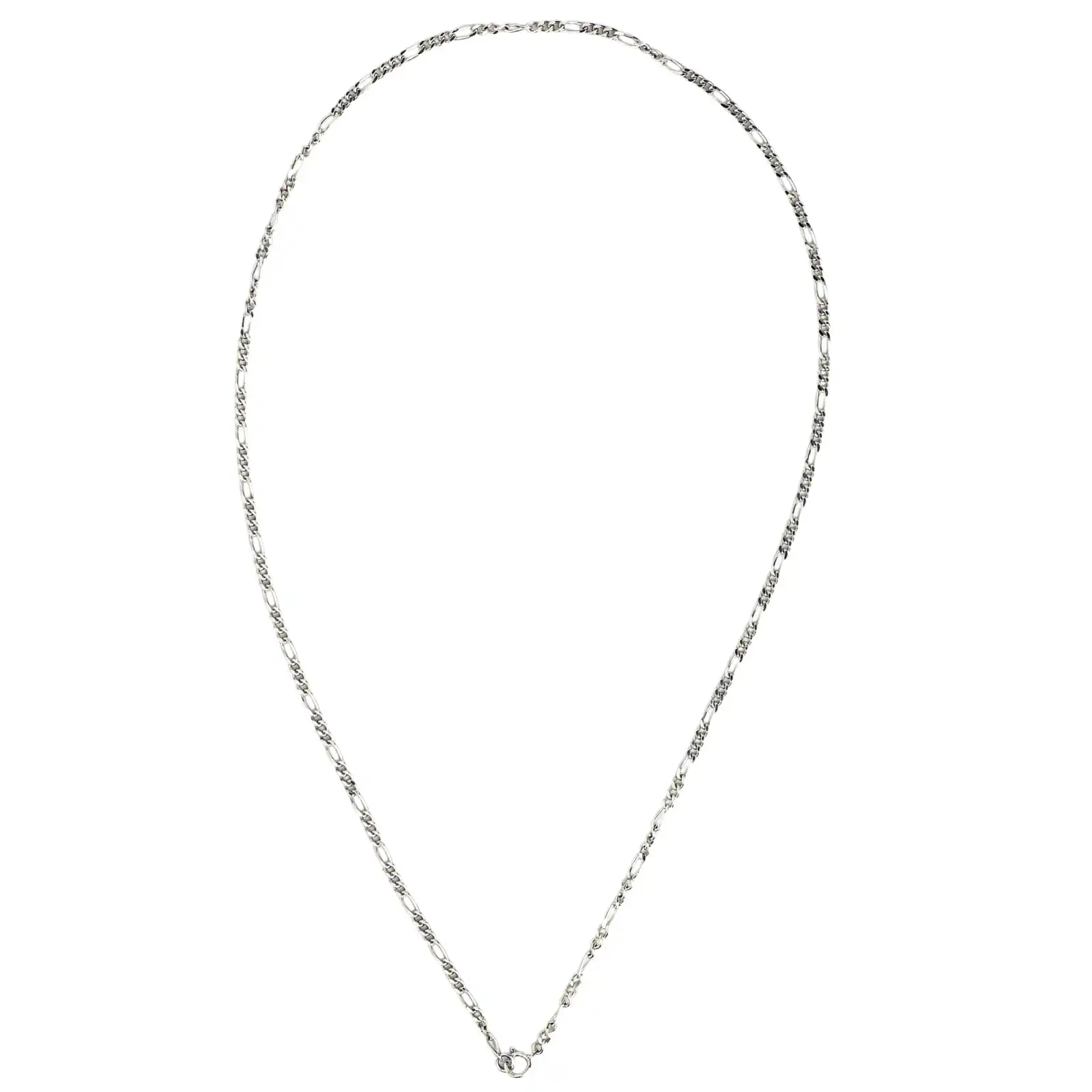 Bikerringshop 2mm Sterling Silver Figaro Link Chain Necklace 8 Bikerringshop 2mm Sterling Silver Figaro Link Chain Necklace - Image 6
