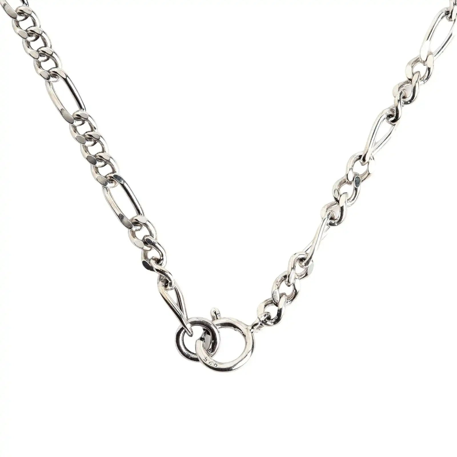 Bikerringshop 2mm Sterling Silver Figaro Link Chain Necklace 6 Bikerringshop 2mm Sterling Silver Figaro Link Chain Necklace - Image 4