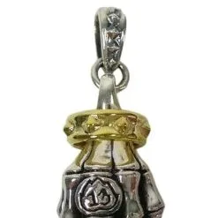 Bikerringshop Sterling Silver Skeleton Hand Finger Rocker Pendant -Outlet Rings Store finger lucky number pendant 6