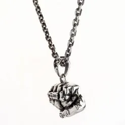 Bikerringshop Sterling Silver Biker Fist Pendant Necklace 17 Bikerringshop Sterling Silver Biker Fist Pendant Necklace -Outlet Rings Store fist necklace 2