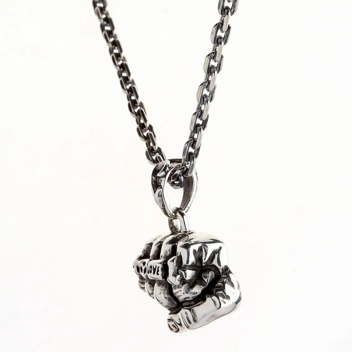 Bikerringshop Sterling Silver Biker Fist Pendant Necklace 8 Bikerringshop Sterling Silver Biker Fist Pendant Necklace - Image 6