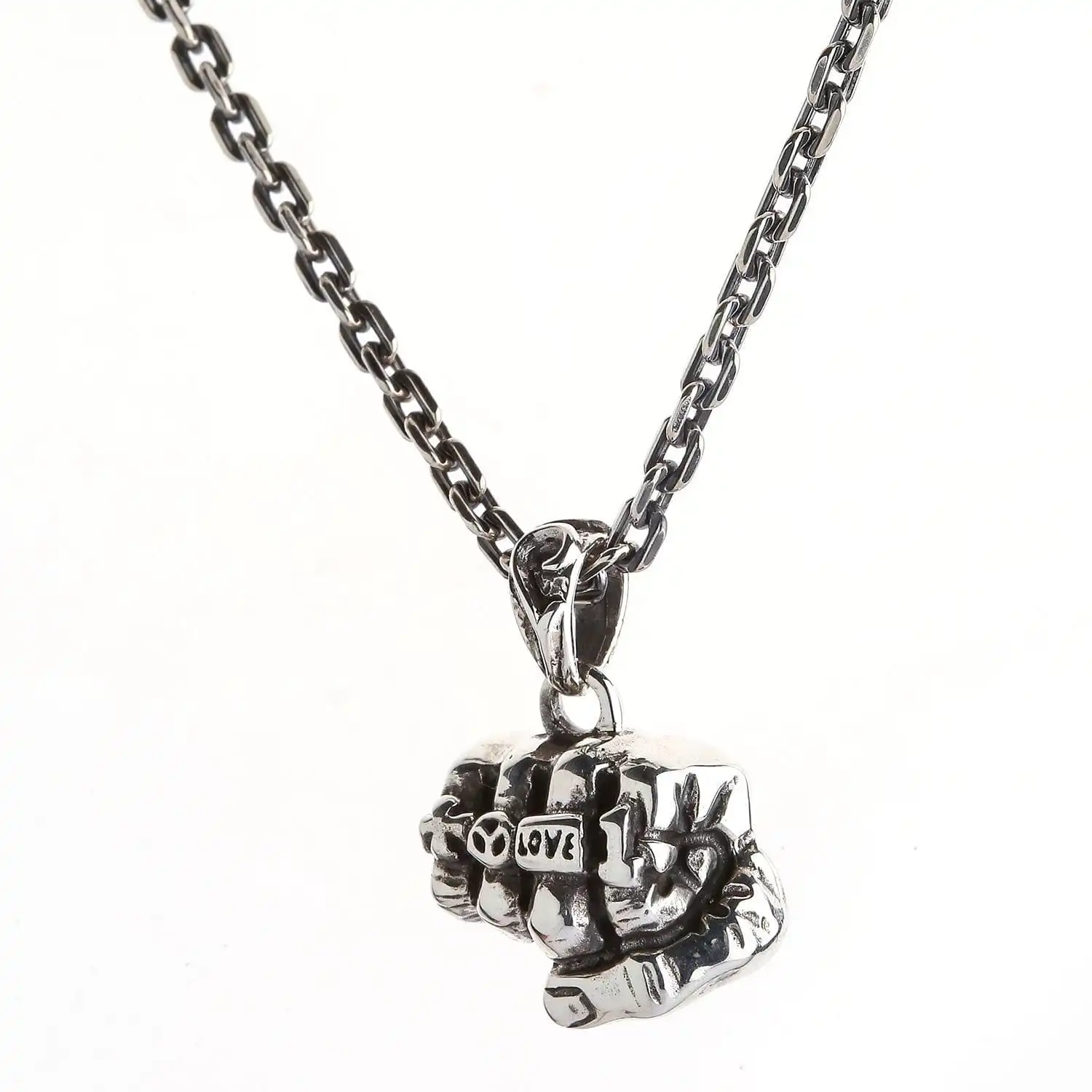 Bikerringshop Sterling Silver Biker Fist Pendant Necklace 11 Bikerringshop Sterling Silver Biker Fist Pendant Necklace - Image 9