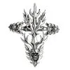Bikerringshop Sterling Silver Flame Cross Skull Pendant -Outlet Rings Store flame cross skull pendant