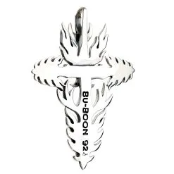 Bikerringshop Sterling Silver Flame Cross Skull Pendant -Outlet Rings Store flame cross skull pendant 2