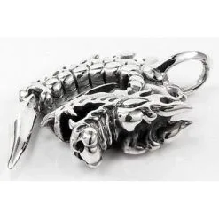 Bikerringshop 925 Sterling Silver Gothic Flame Dragon Biker Pendant 10 Bikerringshop 925 Sterling Silver Gothic Flame Dragon Biker Pendant -Outlet Rings Store flame dragon pendant 4