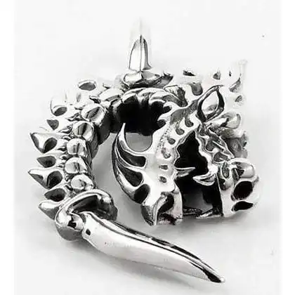 Bikerringshop 925 Sterling Silver Gothic Flame Dragon Biker Pendant 5 Bikerringshop 925 Sterling Silver Gothic Flame Dragon Biker Pendant - Image 3