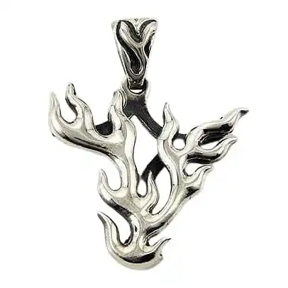 Bikerringshop Sterling Silver Flame Guitar Pick Holder Pendant 5 Bikerringshop Sterling Silver Flame Guitar Pick Holder Pendant - Image 3