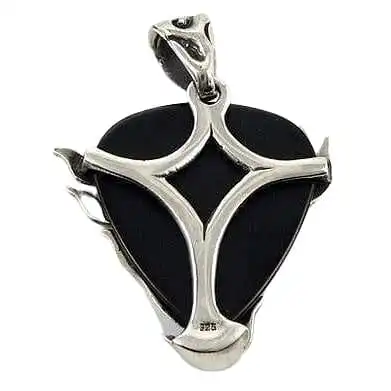 Bikerringshop Sterling Silver Flame Guitar Pick Holder Pendant 6 Bikerringshop Sterling Silver Flame Guitar Pick Holder Pendant - Image 4