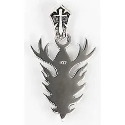 Bikerringshop Sterling Silver Flame Skull Biker Pendant -Outlet Rings Store flame skull biker pendant 4