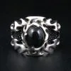 Bikerringshop Sterling Silver Flame Stingray Biker Ring -Outlet Rings Store flame stingray biker rings