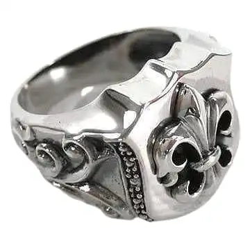 Bikerringshop Fleur De Lis Sterling Silver Biker Ring 4 Bikerringshop Fleur De Lis Sterling Silver Biker Ring - Image 2