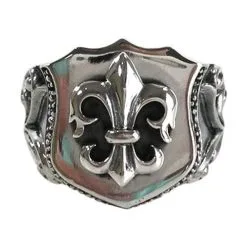 Bikerringshop Fleur De Lis Sterling Silver Biker Ring