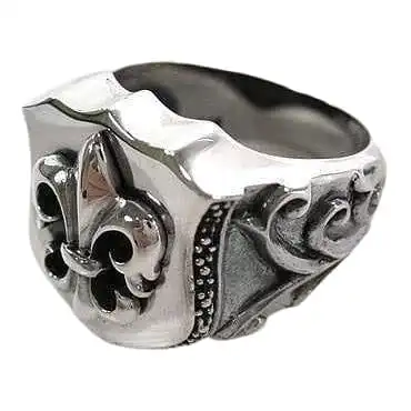 Bikerringshop Fleur De Lis Sterling Silver Biker Ring 5 Bikerringshop Fleur De Lis Sterling Silver Biker Ring - Image 3
