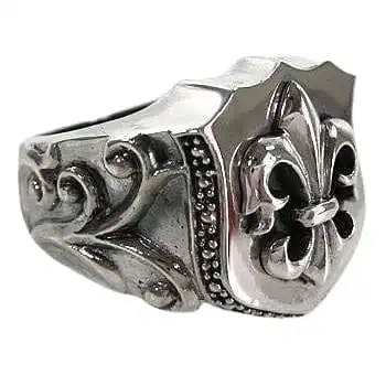 Bikerringshop Fleur De Lis Sterling Silver Biker Ring 6 Bikerringshop Fleur De Lis Sterling Silver Biker Ring - Image 4
