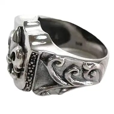 Bikerringshop Fleur De Lis Sterling Silver Biker Ring 7 Bikerringshop Fleur De Lis Sterling Silver Biker Ring - Image 5
