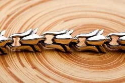 Bikerringshop Tribal Floral Link Sterling Silver Bracelet -Outlet Rings Store floral link silver bracelet 4