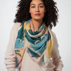 Outlet Rings Store -Outlet Rings Store french marbled paper square silk scarf 1