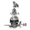 Bikerringshop Sterling Silver Garnet Flaming Skull Pendant -Outlet Rings Store garnet flaming skull pendant