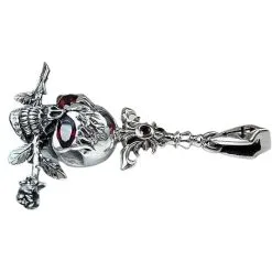 Bikerringshop Sterling Silver Garnet Flaming Skull Pendant 8 Bikerringshop Sterling Silver Garnet Flaming Skull Pendant -Outlet Rings Store garnet flaming skull pendant 3