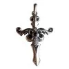 Bikerringshop Garnet Fleur De Lis Cross Pendant -Outlet Rings Store garnet fleur de lis cross pendant