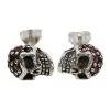 Bikerringshop 925 Sterling Silver Garnet Skull Earring -Outlet Rings Store garnet skull earring