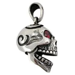 Bikerringshop 925 Sterling Silver Garnet Skull Pendants -Outlet Rings Store garnet skull pendants 2