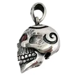 Bikerringshop 925 Sterling Silver Garnet Skull Pendants -Outlet Rings Store garnet skull pendants 3