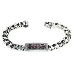 Bikerringshop Sterling Silver Gemstones ID Mens Bracelet 9 Bikerringshop Sterling Silver Gemstones ID Mens Bracelet -Outlet Rings Store gemstone mens id bracelet