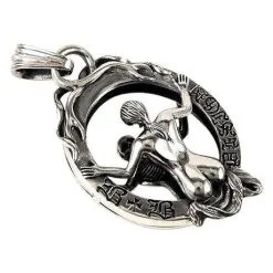 Bikerringshop Sterling Silver Skeleton Skull Ghost Mirror Pendant