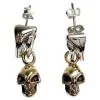 Bikerringshop Yellow Gold Skull Earrings -Outlet Rings Store gold skull earrings