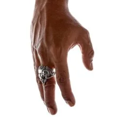 Bikerringshop Sterling Silver Snake Head Gorgon Medusa Gothic Ring -Outlet Rings Store gorgon medusa ring 14